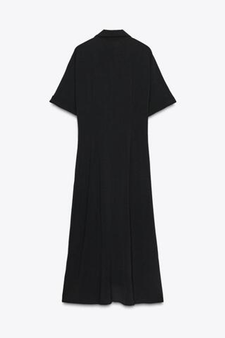 ZARA ПЛАТЬЕ МИДИ С УЗЛОМ, ЧЕРНЫЙ
