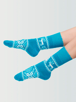 Теплые шерстяные носки Н212-20 бирюзовый