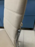 Стул Прага каркас хром квадрат Основание велюр бежевый