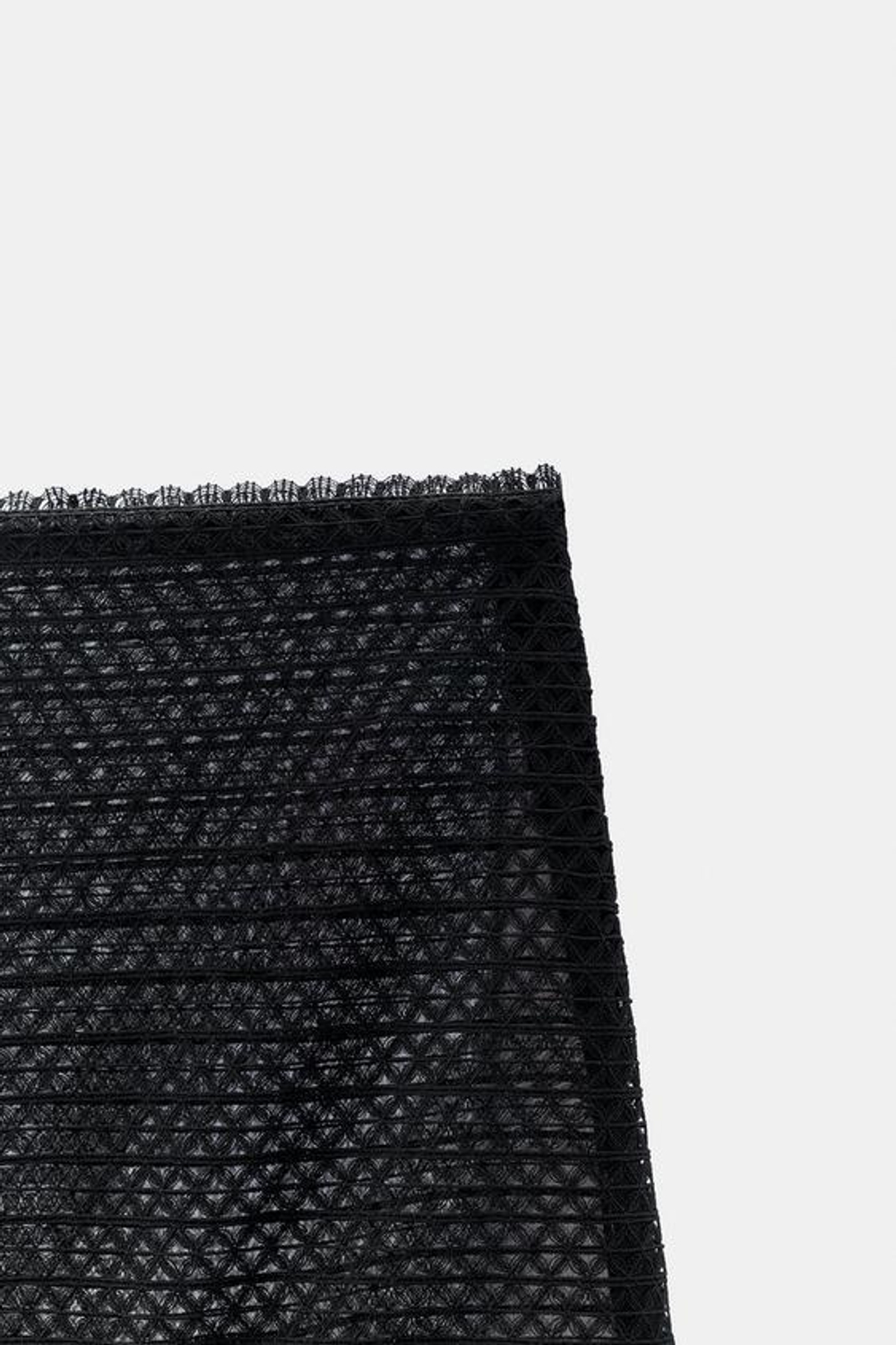 ZARA КОМБИНИРОВАННАЯ ЮБКА ИЗ КРУЖЕВА И ТЮЛЯ, ЧЕРНЫЙ