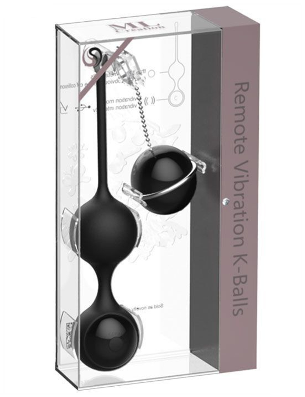 Черные виброшарики с пультом управления K-Balls (Цвет: черный)