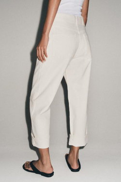 ZARA ДЖИНСЫ BAGGY С НИЗКОЙ ПОСАДКОЙ — ZW COLLECTION, ЭКРЮ