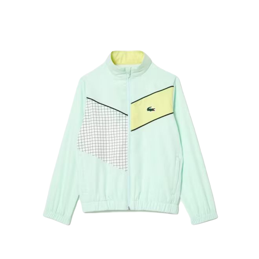 Мужской теннисный костюм Lacoste Stretch Fabric Tennis Sweatsuit - light green/yellow/white
