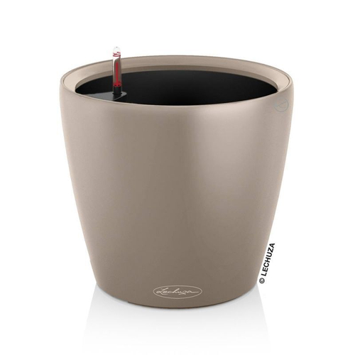 Кашпо Lechuza "Color Classico Complete sand brown" (пластик), D35xH32 см
