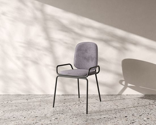 Стул ror, double frame, рогожка, черный /серый