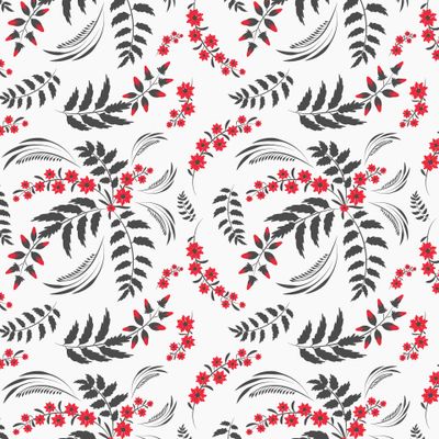 Folk floral pattern. Flowers abstract surface design. Seamless pattern