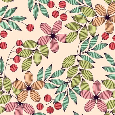 Полосатые цветы и листья