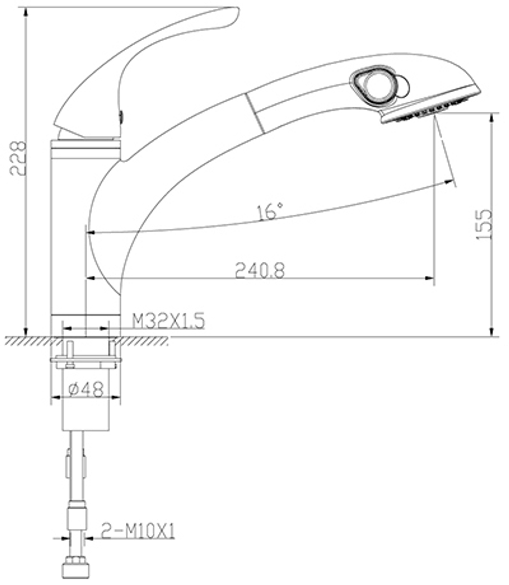 Смеситель для кухни с вытягивающимся поворотным изливом LEMARK INTENSE – LM5650C