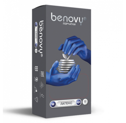 Перчатки Латекс синий повышенной прочности М (25 пар/уп) 90818