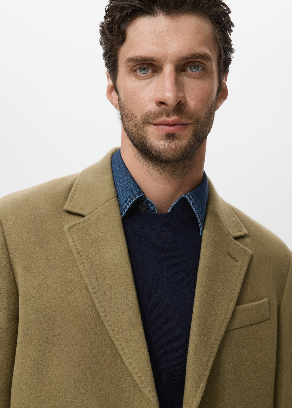 Длинное пальто с шерстью