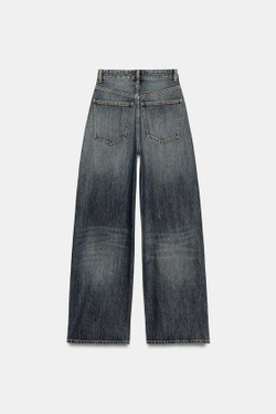 ZARA ДЖИНСЫ TRF EXTRA WIDE-LEG С ВЫСОКОЙ ПОСАДКОЙ, СИНИЙ