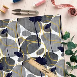 Ткань шелк Армани серые камни с золотом