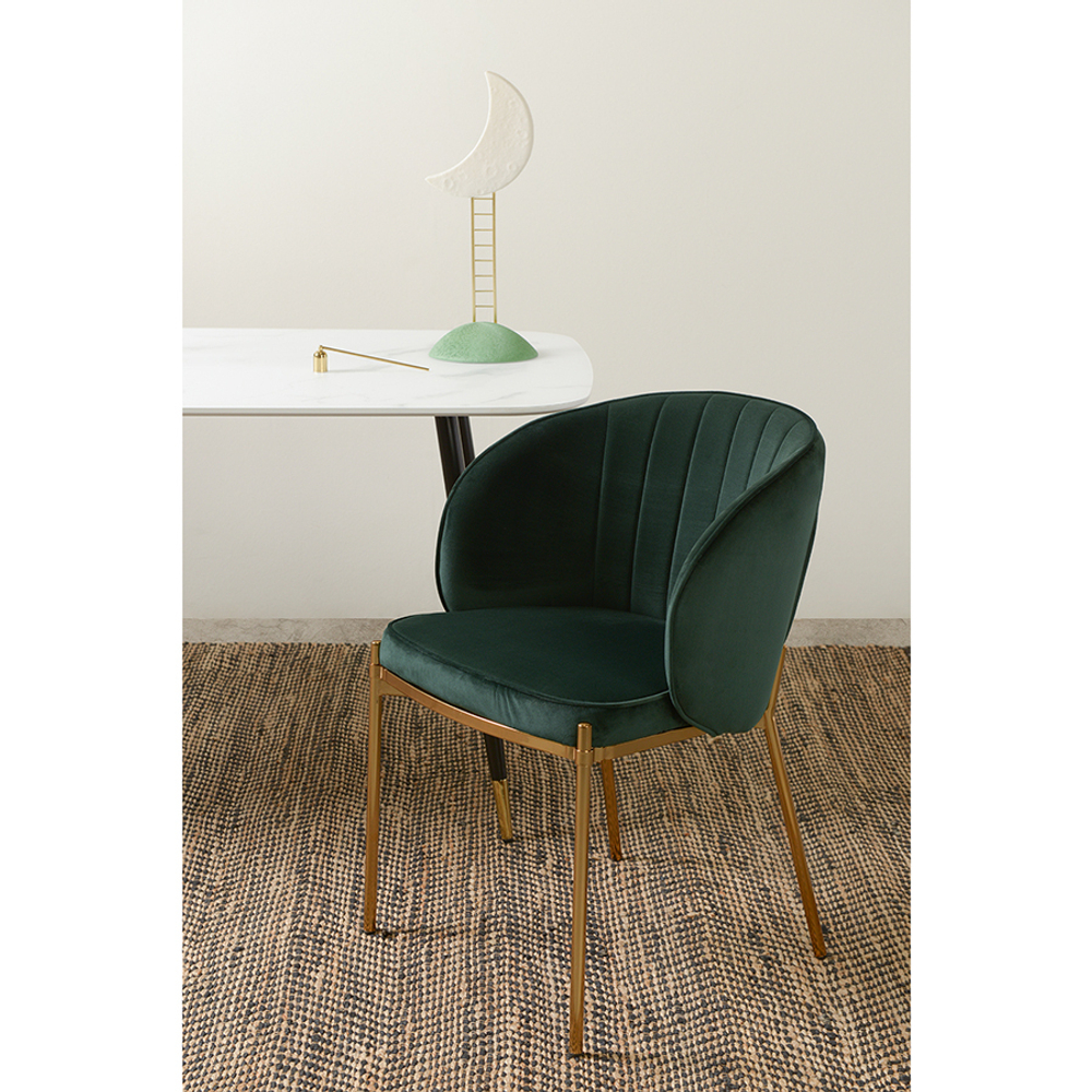 Стул coral, велюр, зеленый