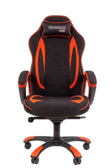 Кресло Chairman game 28 Россия ткань черный/красный (мультиблок)