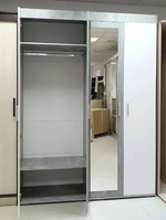 Шкаф для белья Инстайл ШК-31 бетон/белый