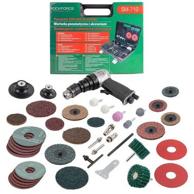 Пневмодрель с комлектом аксессуаров RockForce##Rock FORCE RF-SM-710