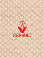 Ковры RENAULT T (автомат) (экокожа, бежевый, бежевый кант, красная вышивка)