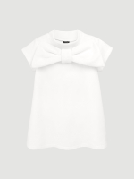 Велюровое платье Mjölk Экрю, с бантом