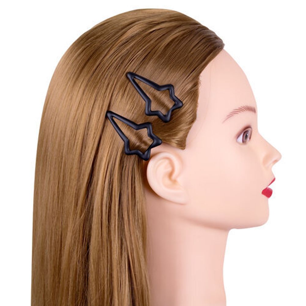 Заколки для волос НАБОР 2 шт., 5,5 см, клик-клак, soft touch, чёрный, MONTE VITA, 457081