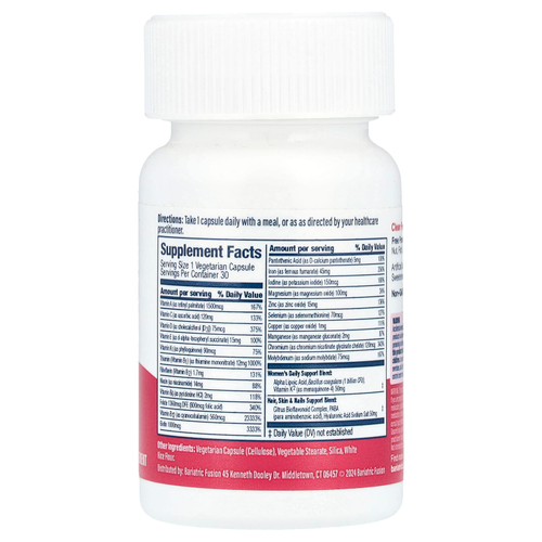 Bariatric Fusion, Мультивитамины для женщин, с железом, 30 капсул