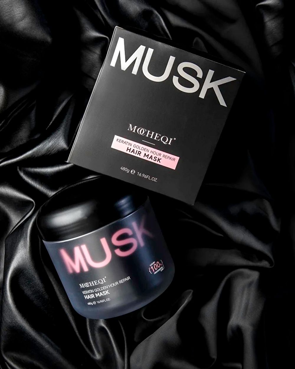 MOCHEQI MUSK Кератиновая маска для волос с аминокислотами и экстрактом Камелии