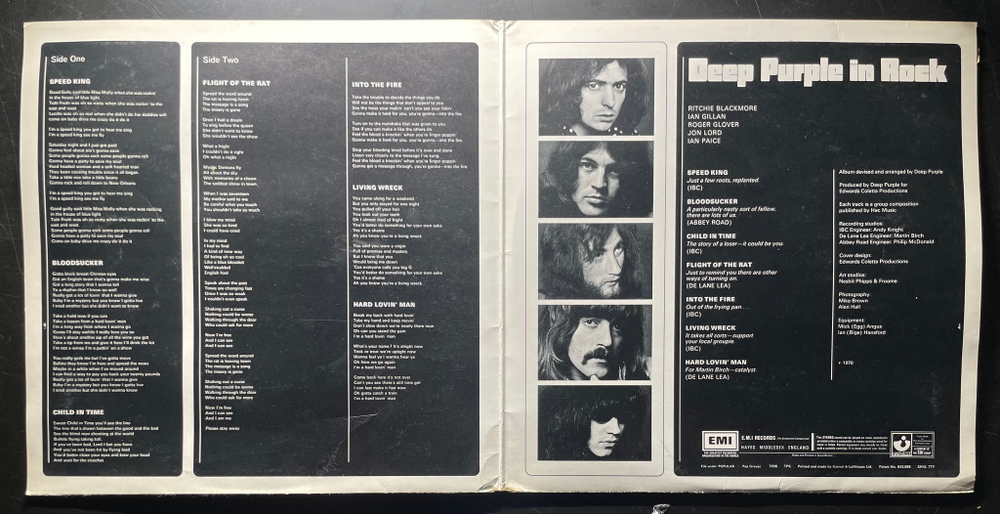 Deep Purple ‎– Deep Purple In Rock (Англия 1970г.)
