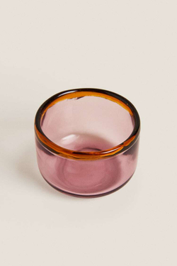 ZARA HOME СТЕКЛЯННАЯ ПИАЛА С КОНТРАСТНЫМИ ДЕТАЛЯМИ ПО КРАЯМ, ОРАНЖЕВЫЙ