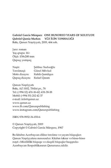 Yüz ilin tənhalığı