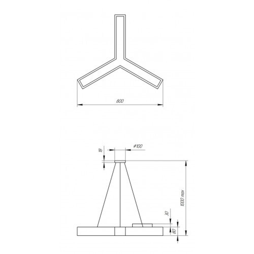 Светильник LED ЭРА Geometria SPO-142-W-40K-044 Igrek 44Вт 4000К 3500Лм IP40 800*800*80 белый подвесной
