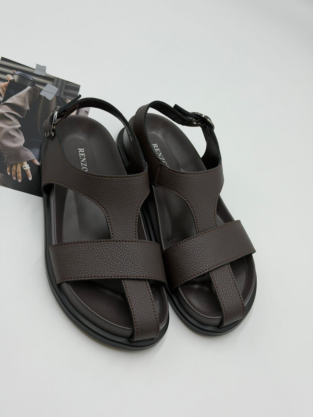 Босоножки женские натуральная кожа арт. PEA 315-6 цвет "коричневый"