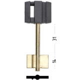 Заготовка сувальдного ключа 14189 BRD2DP (желтый)