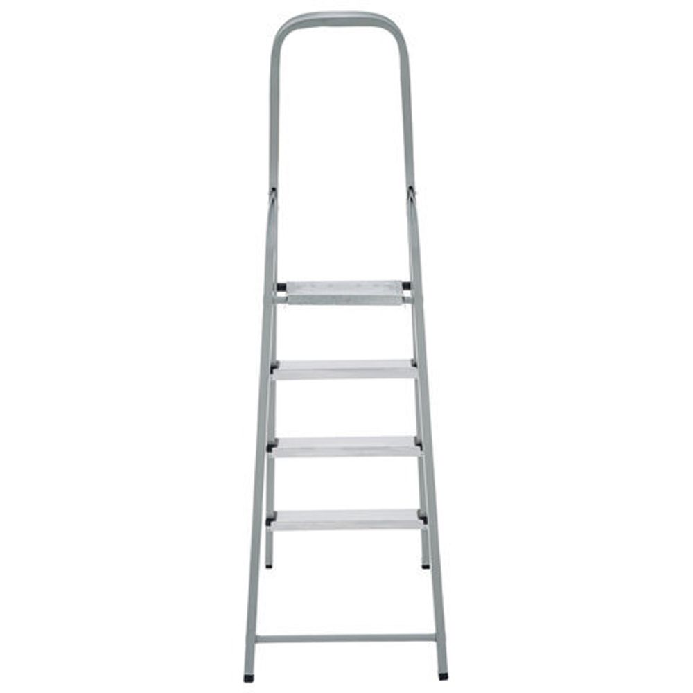 Стремянка сталь / алюминий 4 ступени, высота площадки 0,81м, дуга 0,6м, площадка 26х26см, до 150кг, вес 5,2кг НОВАЯ ВЫСОТА, 1130104