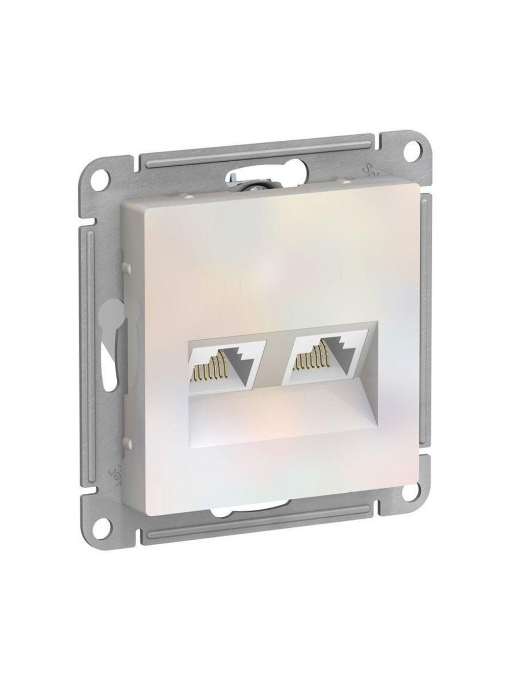 Розетка компьютерная 2-м AtlasDesign RJ45 кат.5E механизм жемчуж. SE ATN000485