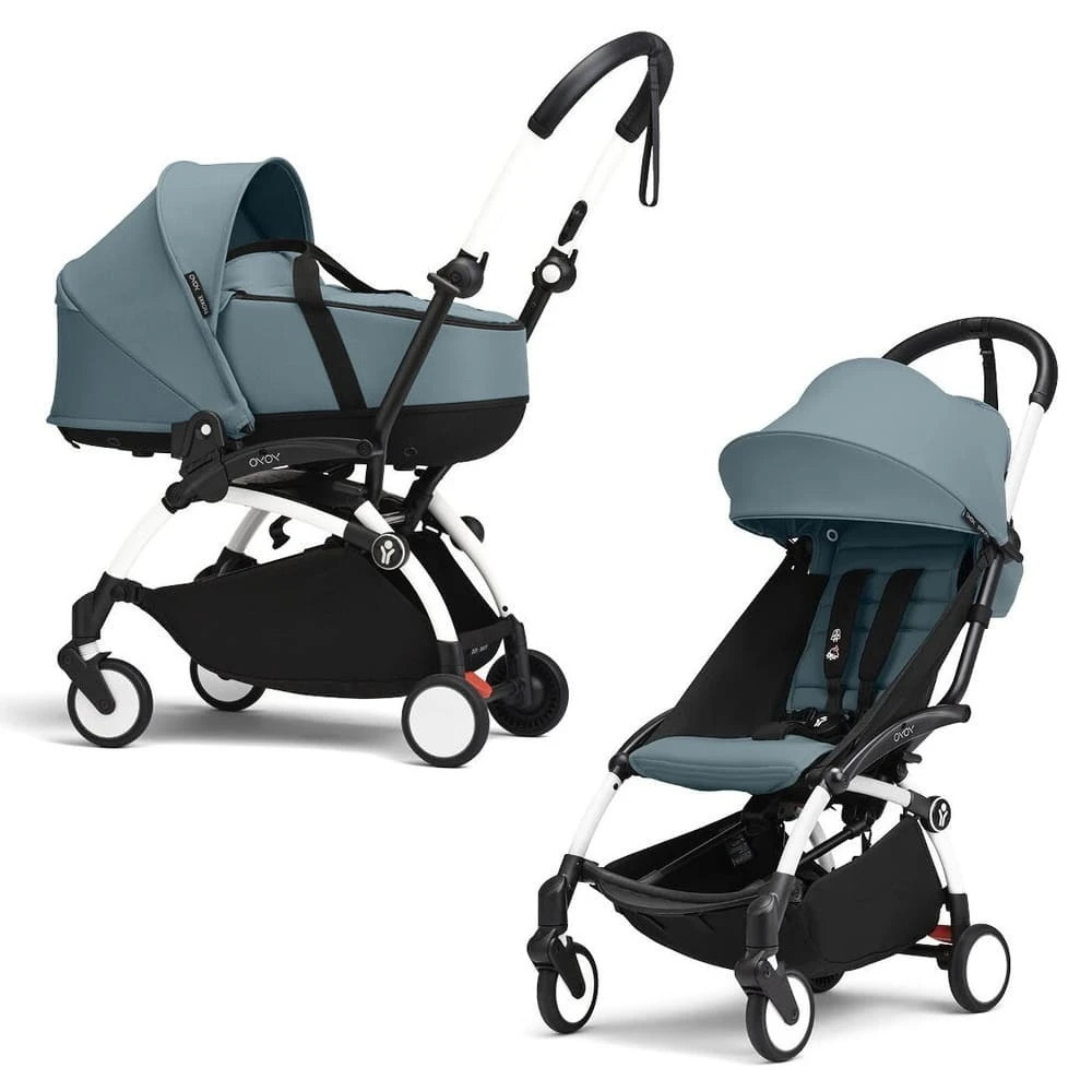 Коляска Stokke YOYO3 Newborn Shell - Newborn Pack рама белая White 2 в 1 Aqua