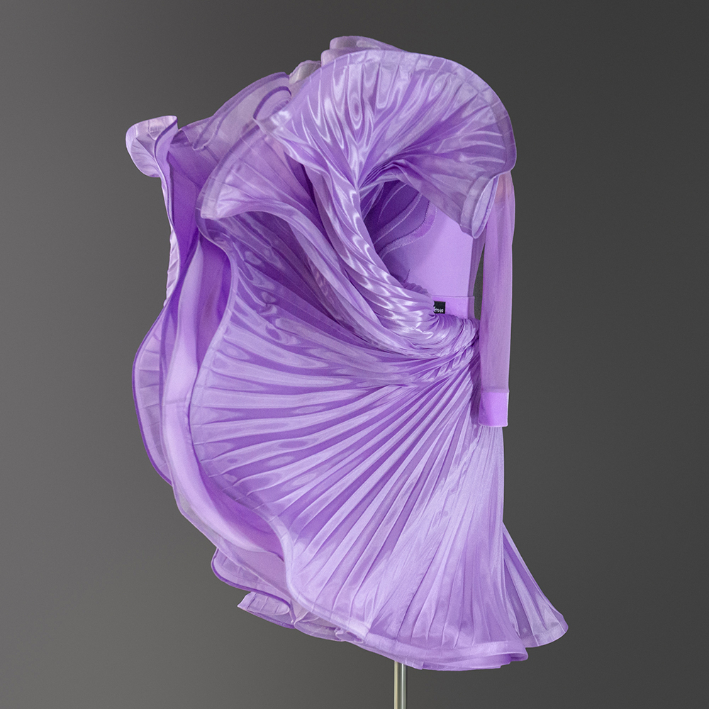 Lilia 20-112-01-C | Платье с аппликацией для спортивных бальных танцев | Vasileva Dance