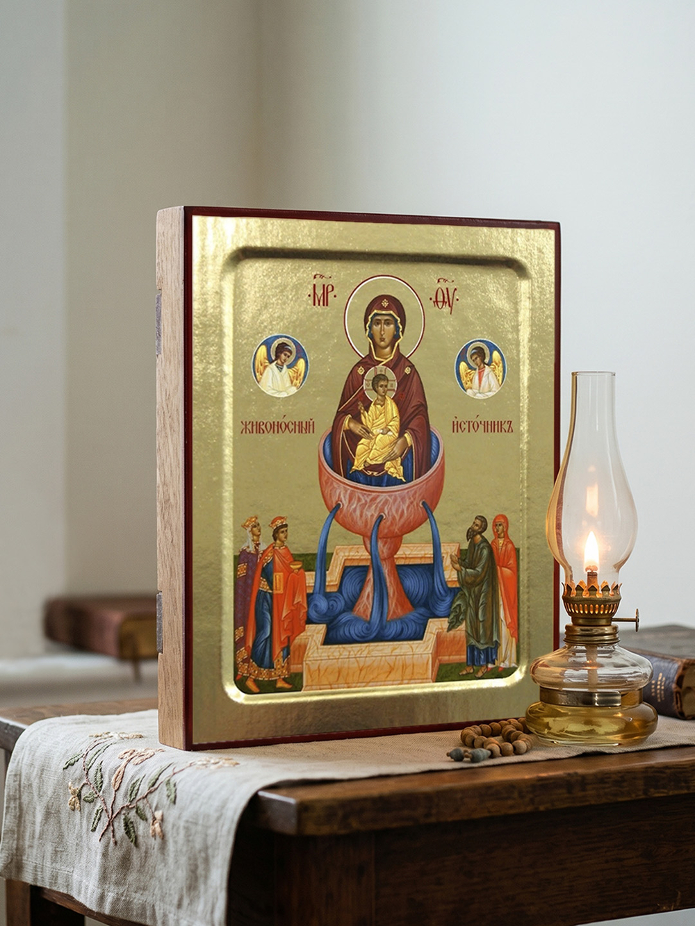 Икона Пресвятой Богородицы, Живоносный Источник на дереве: 125 х 160 (Синопсисъ)