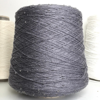 PERLINE merino - Luxury selection by Ri.Go; 100% меринос, бисер; 400м/100гр; цвет нити серый, бисер серебро