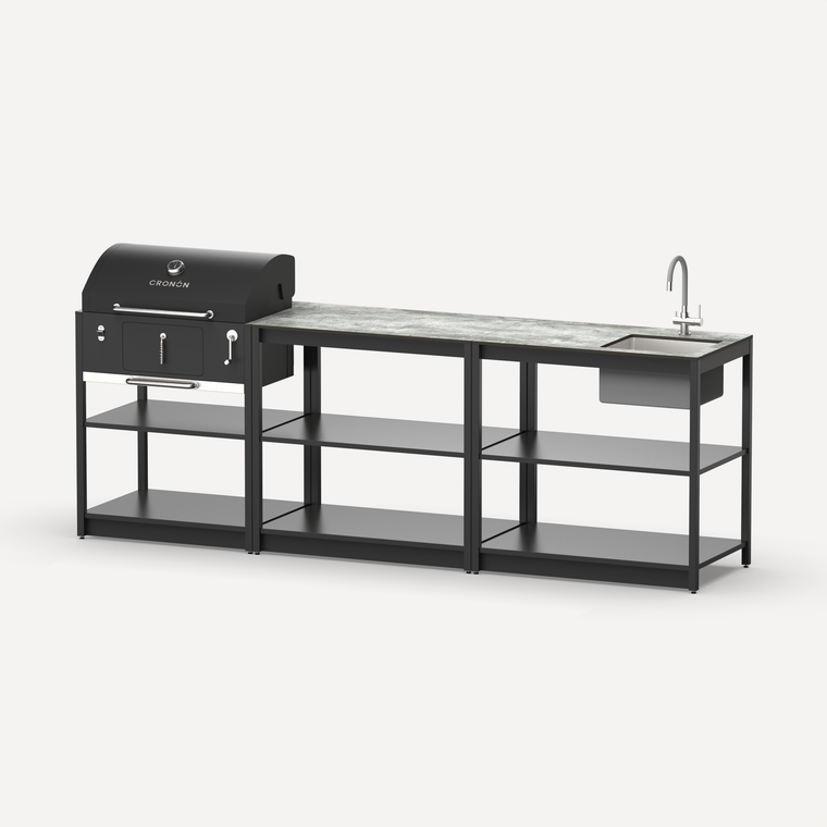 Мангальный комплекс Lounge M-106SB, 2.6 м, черный/серый каспий