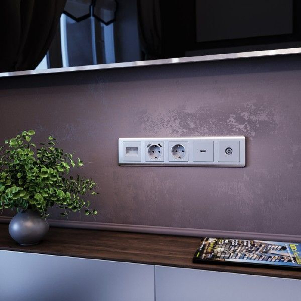 Розетка HDMI (серебряный)