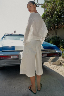 ZARA ДЛИННЫЕ ШОРТЫ КАРГО, ЭКРЮ