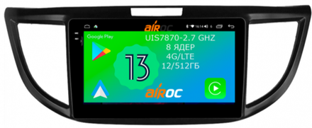 Магнитола для Honda CR-V 2012-2018 - Airoc 2K AU-1904B (рамка 9) на Android 13, TS20, 12/512Гб, SIM-слот