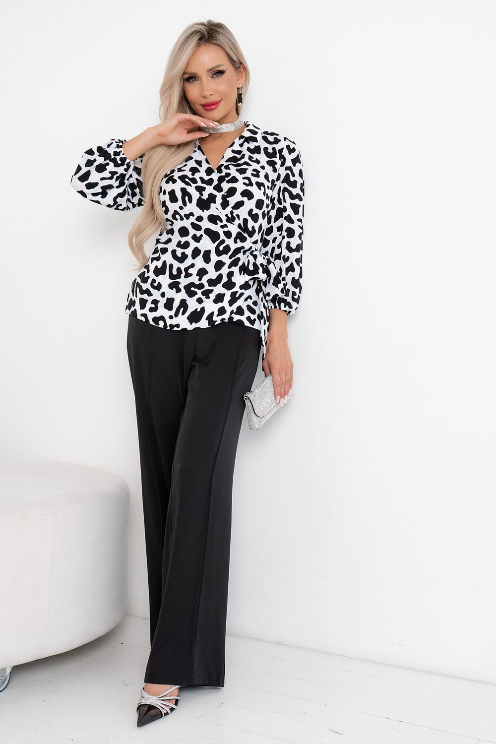 Костюм брючный Домино (черный/белый) Кбр11-38 Nikol (Акция)