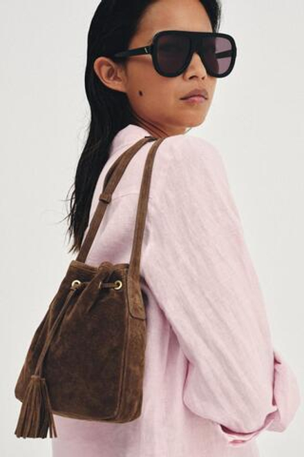 ZARA МИНИ-СУМКА ИЗ СЖАТОЙ КОЖИ, ПЕСОЧНЫЙ/КОРИЧНЕВЫЙ