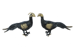 Bello De Bronze Статуэтка Павлины пара, синие