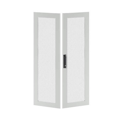 Дверь перфорированная двухстворчатая для IT-CQE 1400 x 600 RAL7035