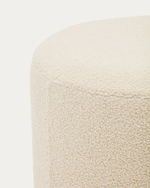 Kaeli Пуф для ног со съемным чехлом из экрю букле Ø 60