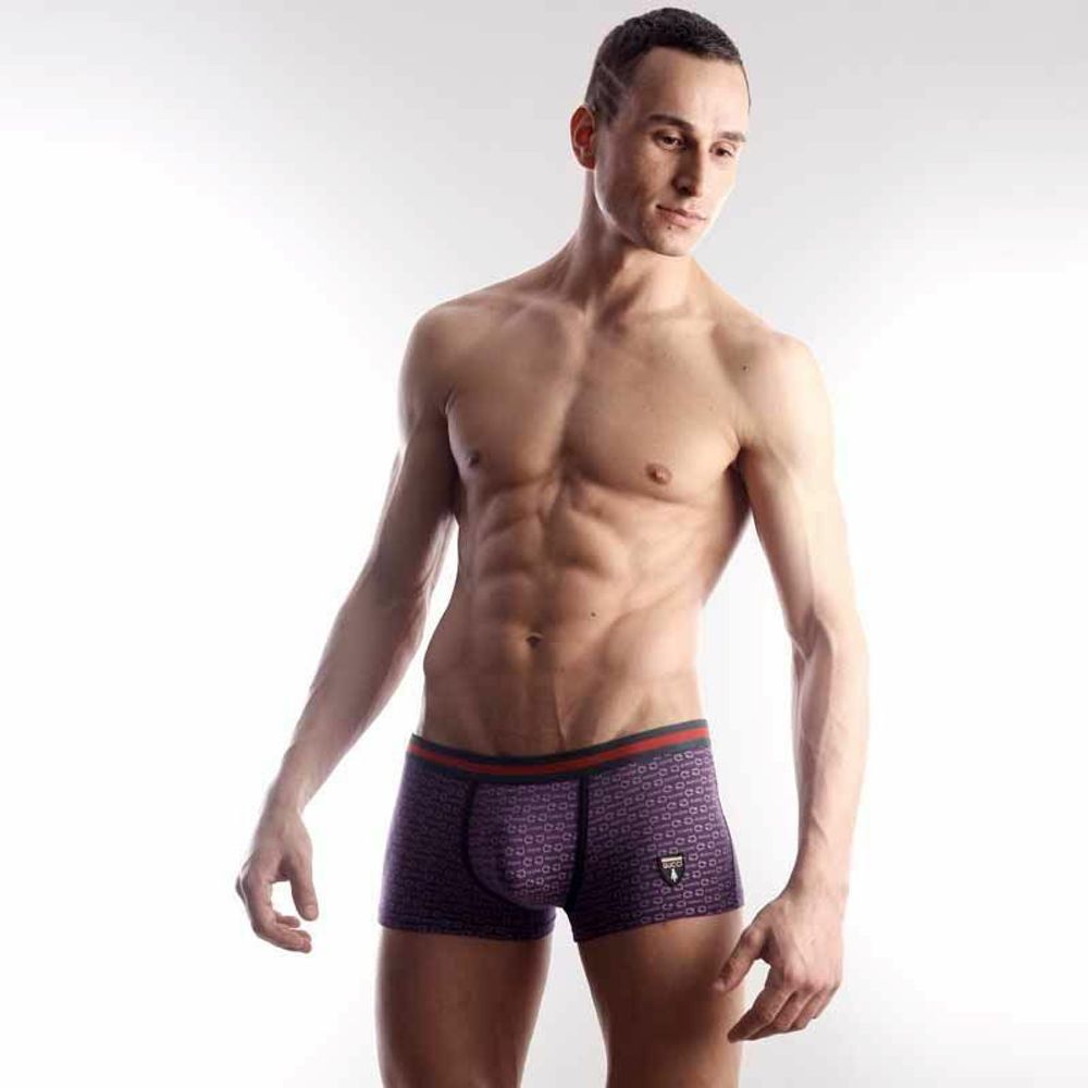 Мужские трусы боксеры фиолетовые Gucci Hip Boxer