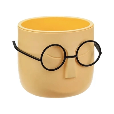 Кашпо СТИВ D115мм 0,65л со вставкой банановый