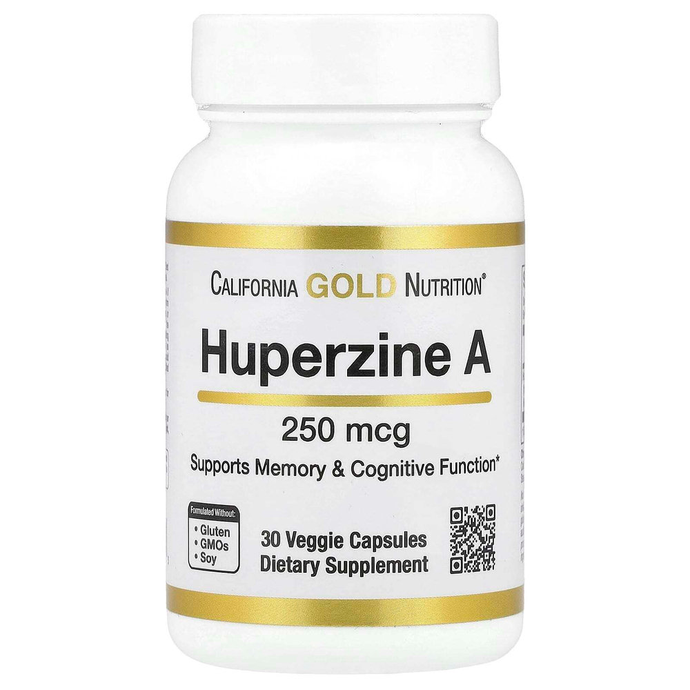 California Gold Nutrition, гуперзин А, 250 мкг, 30 растительных капсул