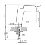 Смеситель для раковины 35к HB10191 HAIBA б/отв п/гайку^